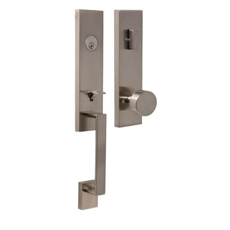Weslock Leighton Single Cylinder Handleset with Mesa Knob Trim with Adjustable Latch and Round and 02870-N4NSL2D